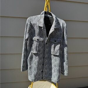 Black and Gray Plaid Jacket